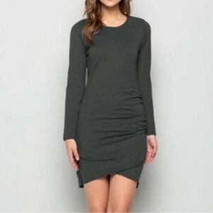 wasabi mint ruched dress Wasabi + Mint Womens Green Short Sleeve Casual Side Ruched Mini Dress Size Small
